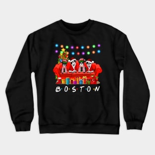 Friends Boston Terrier Merry Christmas Sweatershirt Crewneck Sweatshirt